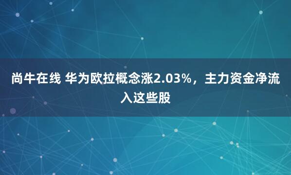 尚牛在线 华为欧拉概念涨2.03%，主力资金净流入这些股