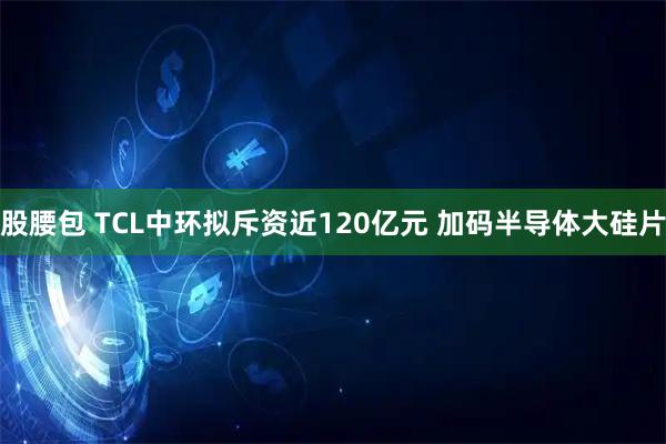 股腰包 TCL中环拟斥资近120亿元 加码半导体大硅片